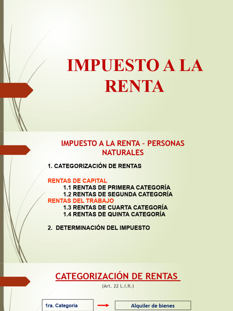 Semana 5 Final Renta 1ra | PDF | Impuestos | Impuesto sobre la renta