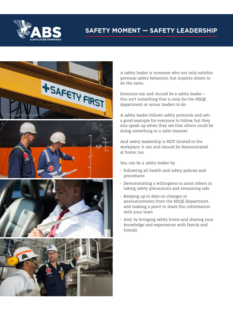 Be a Safety Leader Everywhere | PDF