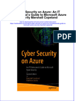 (Download PDF) Cyber Security On Azure An It Professionals Guide To Microsoft Azure Security Marshall Copeland Online Ebook All Chapter PDF