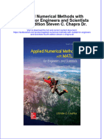 (Download PDF) Applied Numerical Methods With Matlab For Engineers and Scientists Fourth Edition Steven C Chapra DR Online Ebook All Chapter PDF