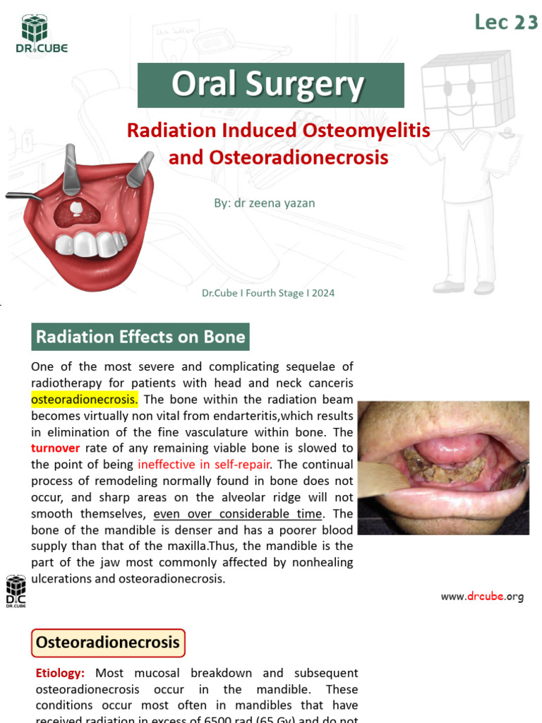 Osteoradionecrosis in Oral Surgery | PDF | Radiation Therapy | Dentistry