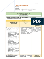 Sesión de Aprendizaje - Inglés 5º Grado