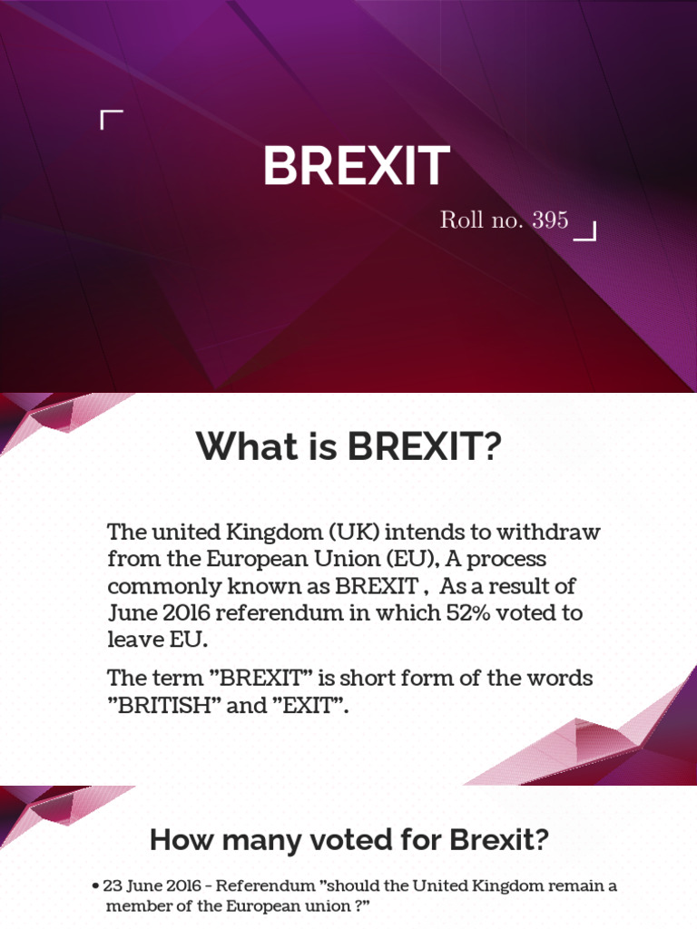 BREXIT Economic Presentation 395 | PDF