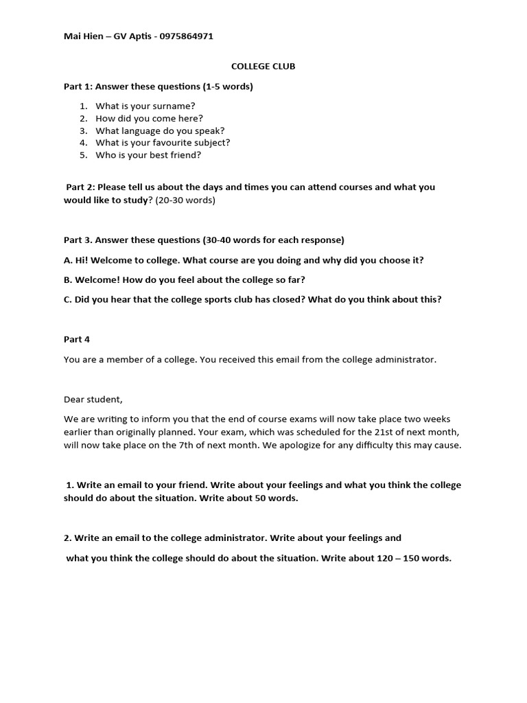 College Course Feedback and Exam Changes | PDF