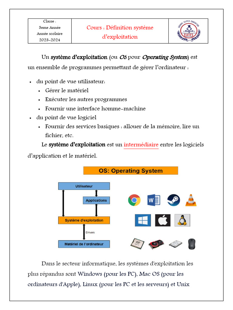 Introduction aux systèmes d'exploitation | PDF