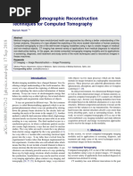 A Review of Tomographic Reconstruction Techniques For Computed Tomography