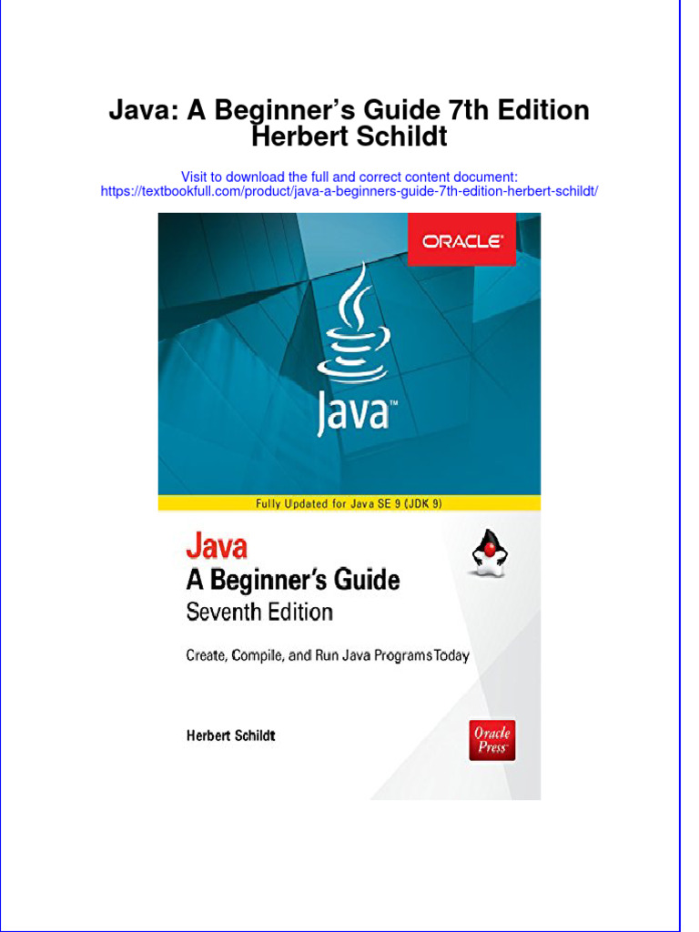 (Download PDF) Java A Beginners Guide 7Th Edition Herbert Schildt ...