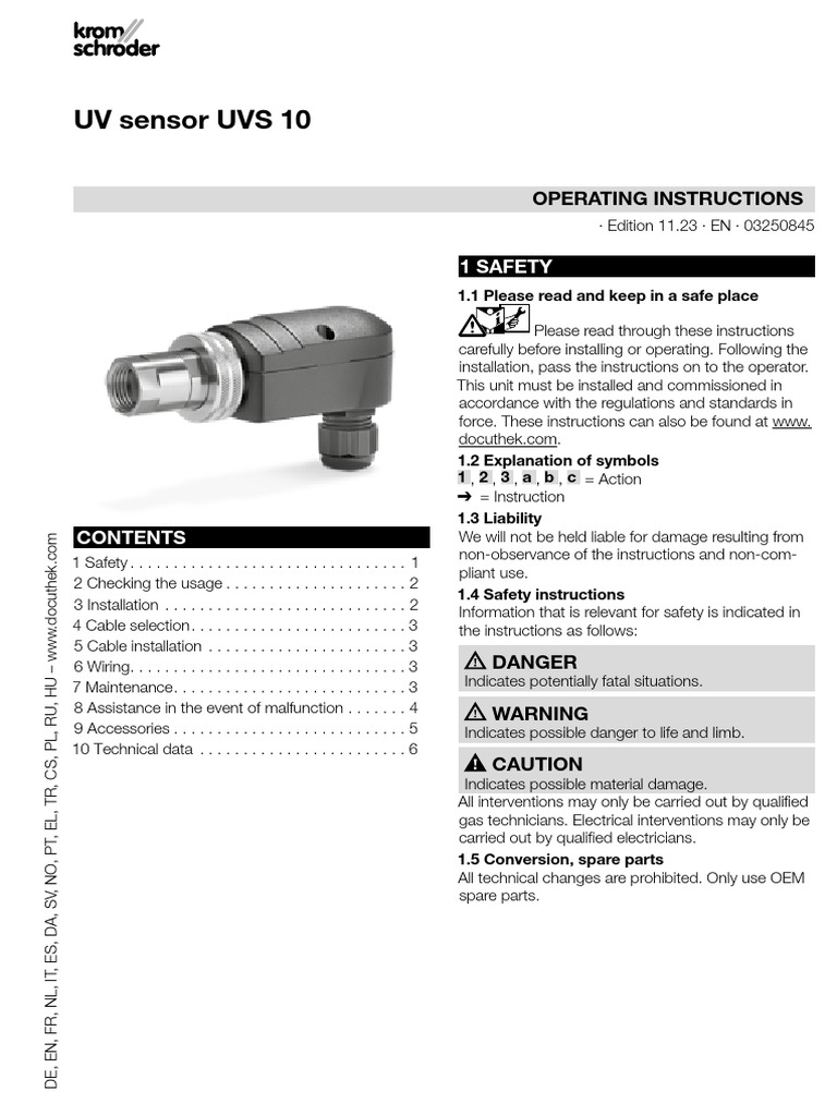 UVS 10 Installation and Safety Guide | PDF | Equipment
