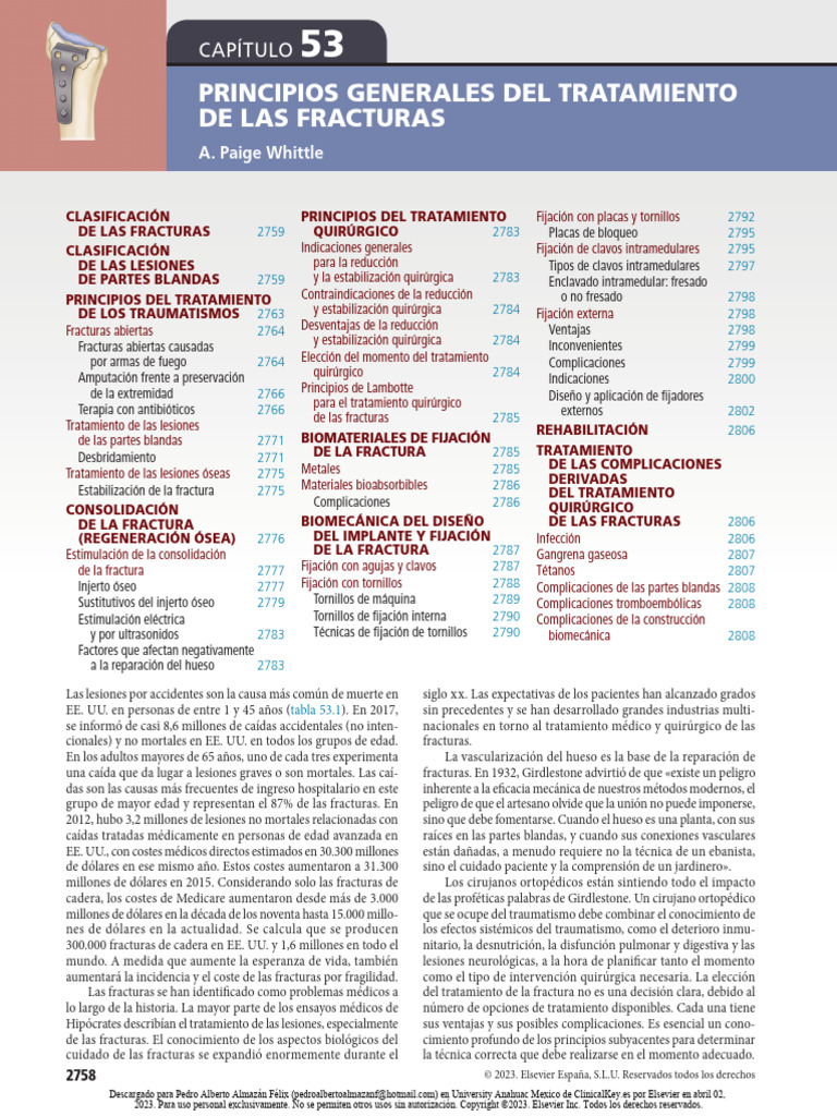 Cap 53 Principios generales del tratamiento de las fracturas | PDF ...
