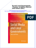 (Download PDF) Social Media and Local Governments Theory and Practice 1St Edition Mehmet Zahid Sobaci Eds Online Ebook All Chapter PDF