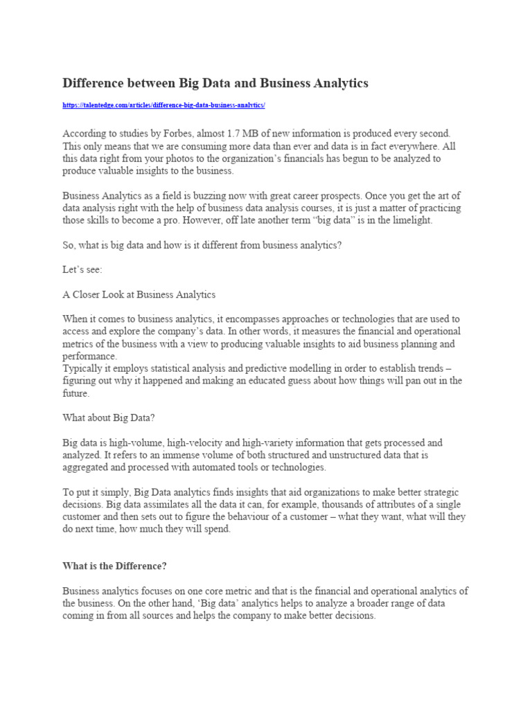 Msc Big Data And Business Uni Of Greenwich