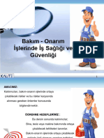 Bakım Onarım İşlerinde İş Sağlığı Ve İş Güvenliği