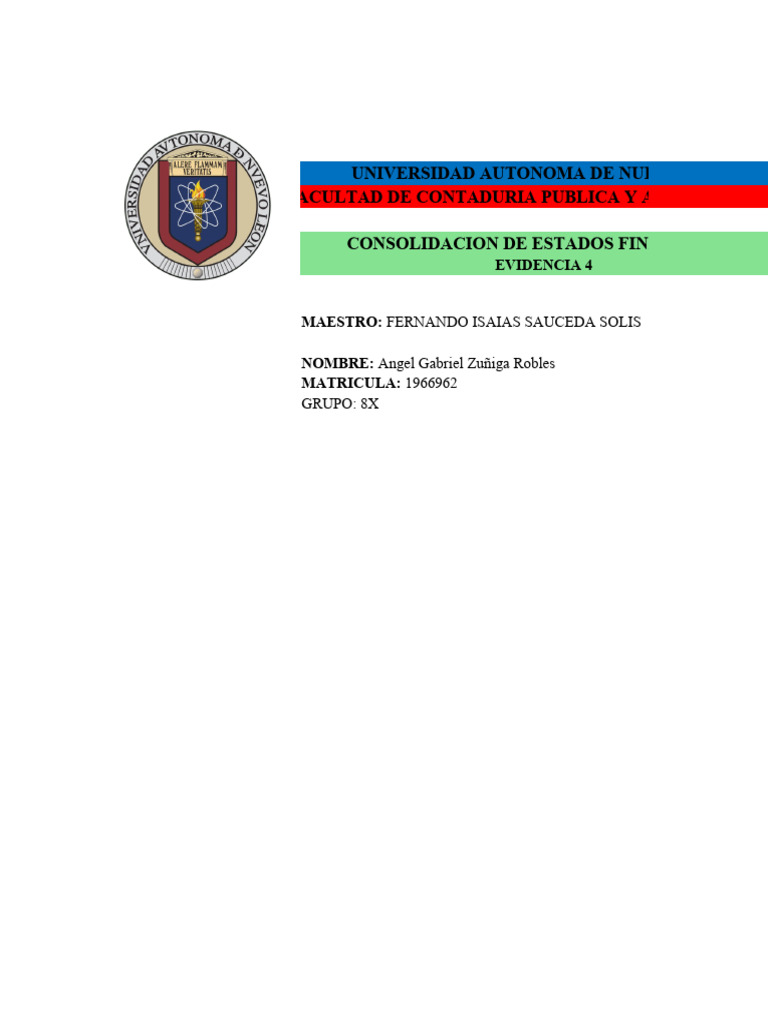 Evidencia 4 Consolidacion | PDF | Contabilidad | Depreciación