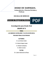 Las Medidas Cautelares y Su Aplicación en El Proceso Penal Ecuatoriano