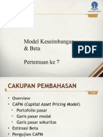 Model Keseimbangan & Beta ( Pertemuan Ke 7 )