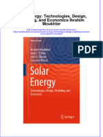 (Download PDF) Solar Energy Technologies Design Modeling and Economics Ibrahim Moukhtar Online Ebook All Chapter PDF