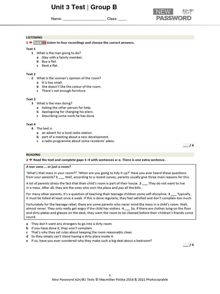 New Password A2 B1 UT 3B | PDF | Linguistics