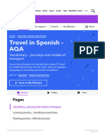 Vocabulary - journeys and modes of transport - Travel in Spanish - AQA - GCSE Sp