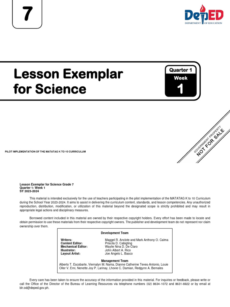 LE Science7 Q1 Week-1 Final | PDF | Matter | Chemistry
