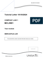 Tutorial Letter 101/0/2024: Company Law 1