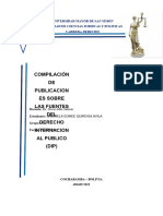 Compilación de Publicaciones Sobre Las Fuentes Del Derecho Internacional Publico