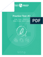 Practi Ce Test #2: For TH E Toefl W Riting Section