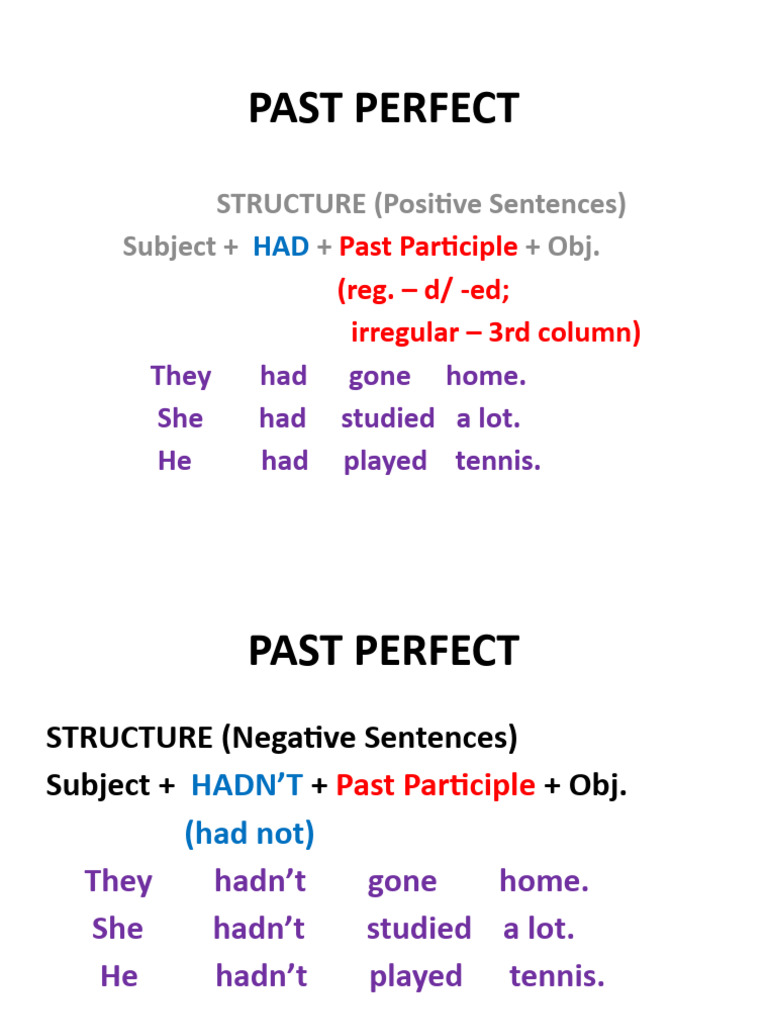 Understanding Past Perfect Tense | PDF