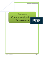 Business Communication in An External Environment