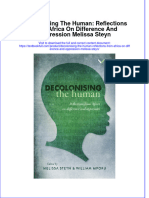 [Download pdf] Decolonising The Human Reflections From Africa On Difference And Oppression Melissa Steyn online ebook all chapter pdf 