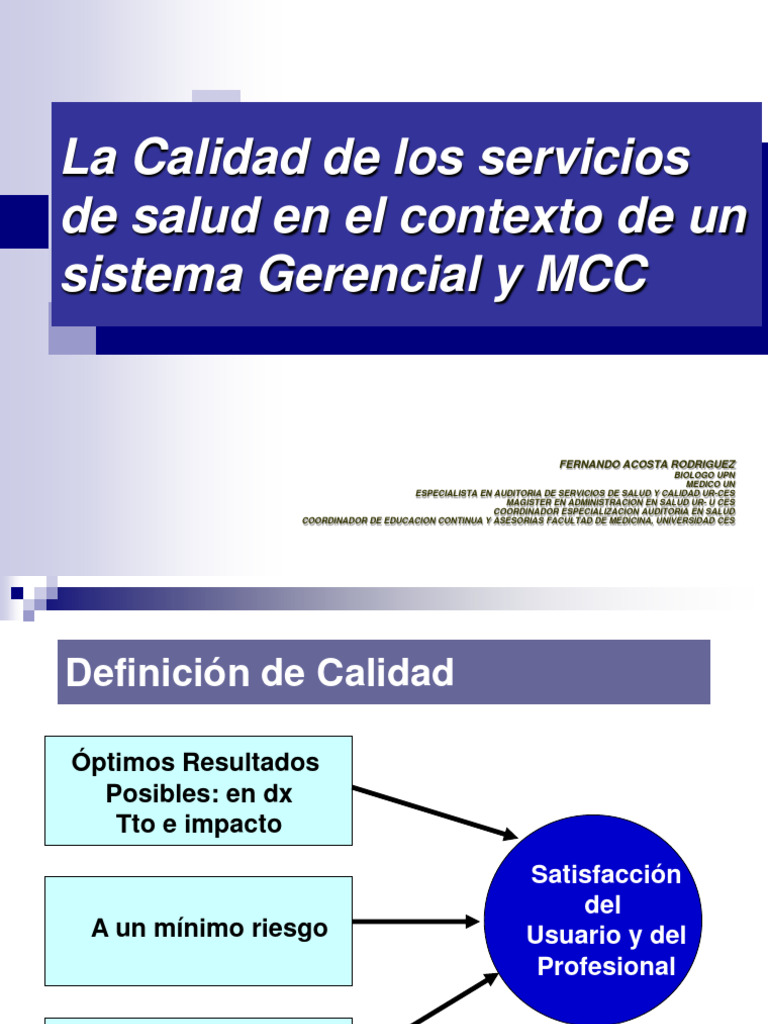 Mejora de la Calidad en Servicios de Salud | PDF