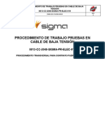 25800-220-V74-E00X-00019 Procedimiento de Trabajo Pruebas en Cable de Baja Tension