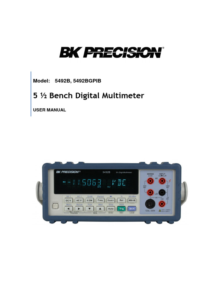 5492B Digital Multimeter User Manual | PDF | Mains Electricity ...