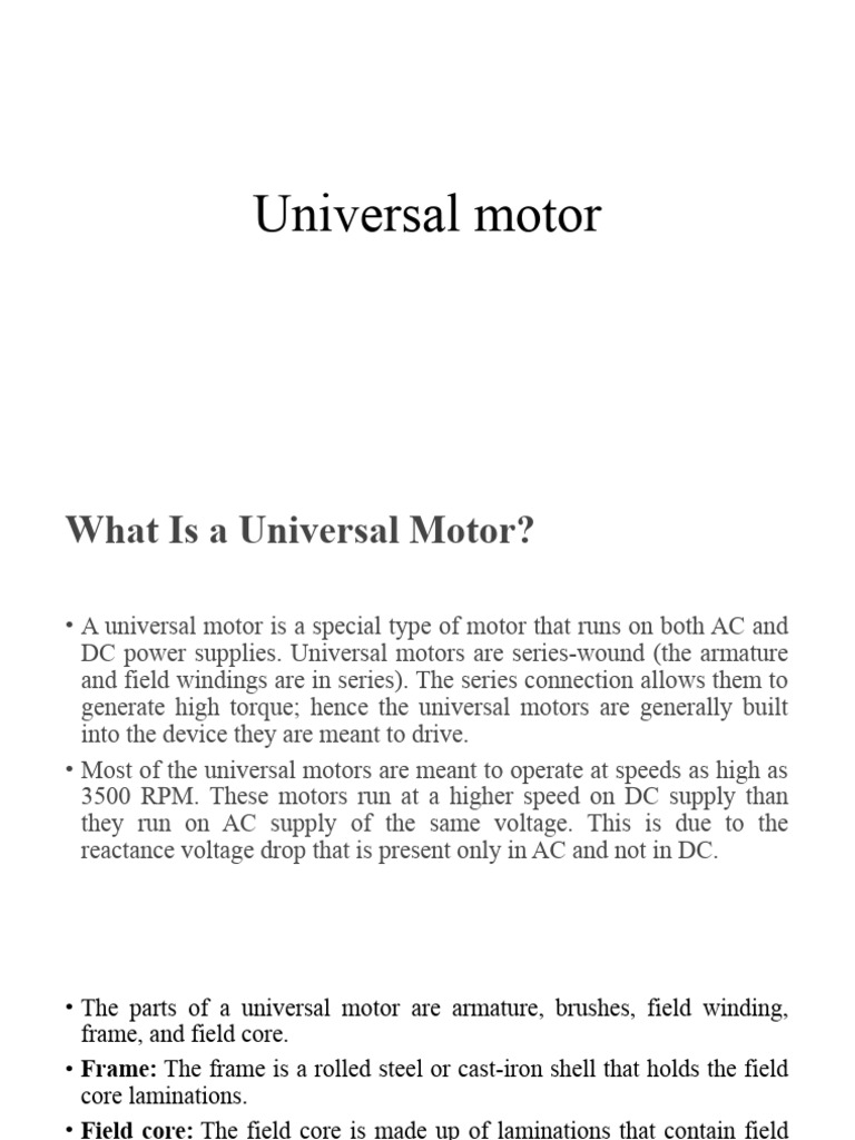 Overview of Universal Motors | PDF | Electric Motor | Materials Science