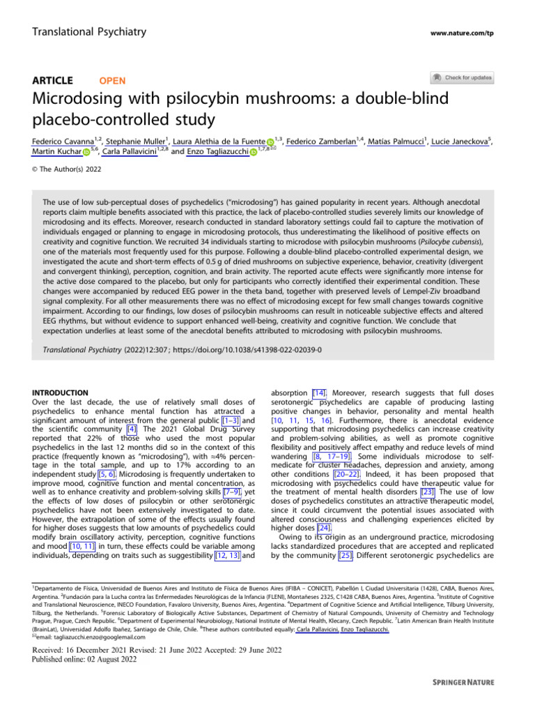 Microdosing With Psilocybin Mush | PDF | Psychedelic Drugs | Psilocybin