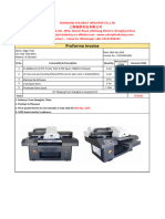 Proforma Invoice of CJ-4560D A2 UV Printer-----colorjet Industry