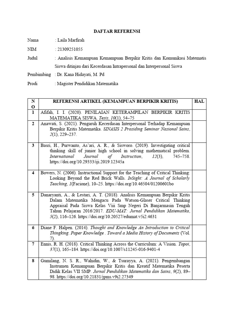 Daftar Referensi | Download Free PDF | Cognitive Psychology | Cognition