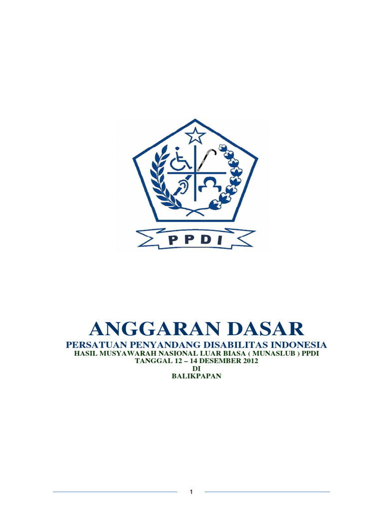 PPDI: Anggaran Dasar dan Tujuan | PDF | Karier & Perkembangan