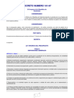 DECRETO DEL CONGRESO 101-97 Ley Organica Del Presupuesto