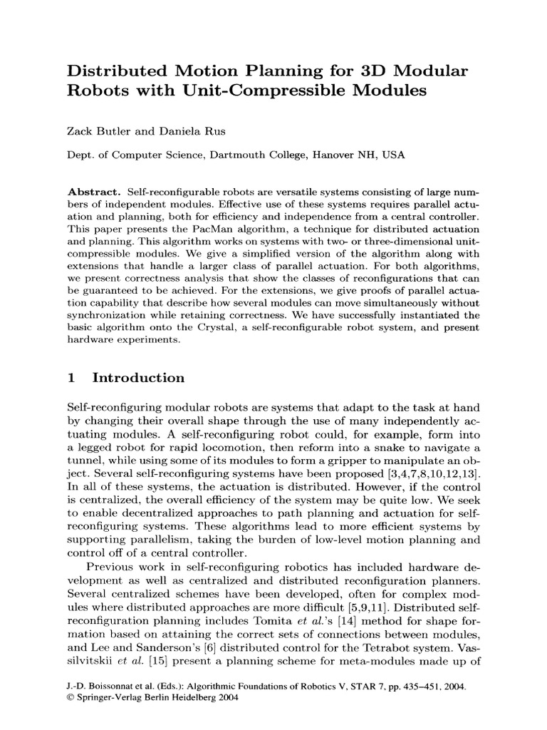 Distributed Motion Planning for 3D Robots | PDF | Computer Science