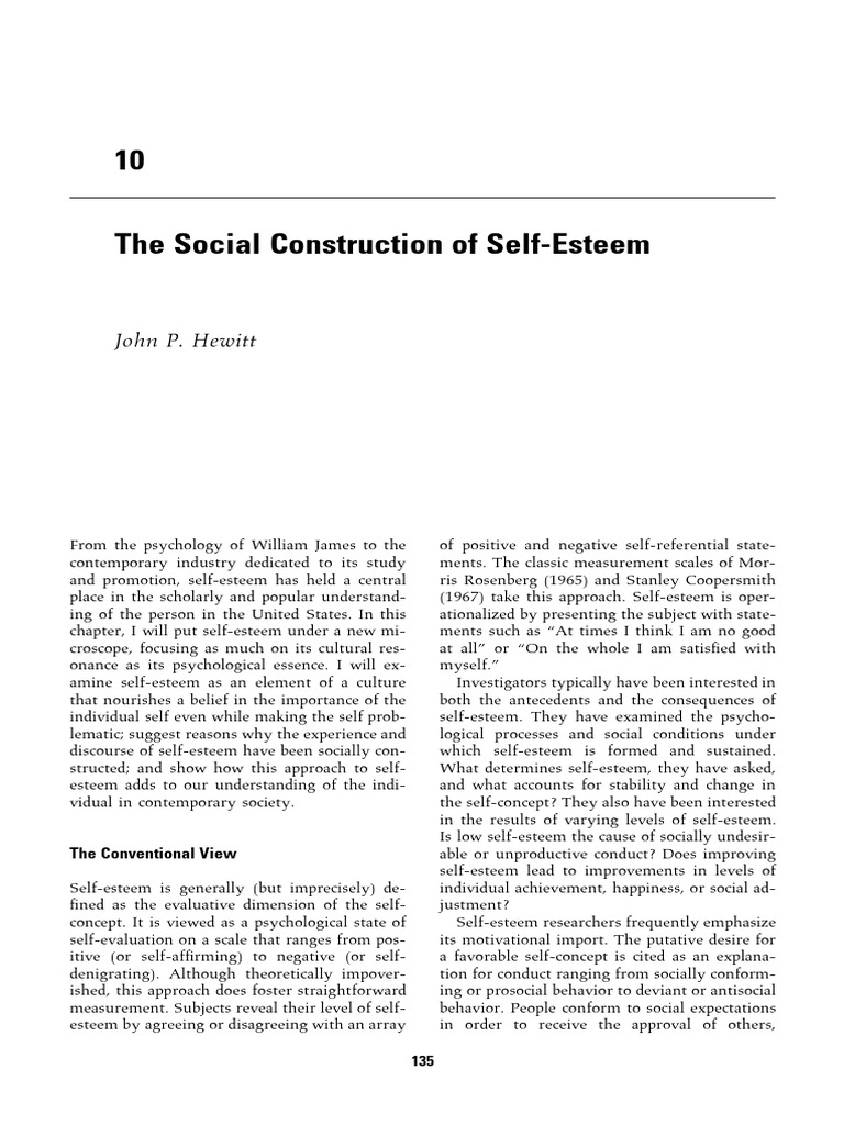 Cultural Perspectives on Self-Esteem | PDF | Affect (Psychology) | Self ...