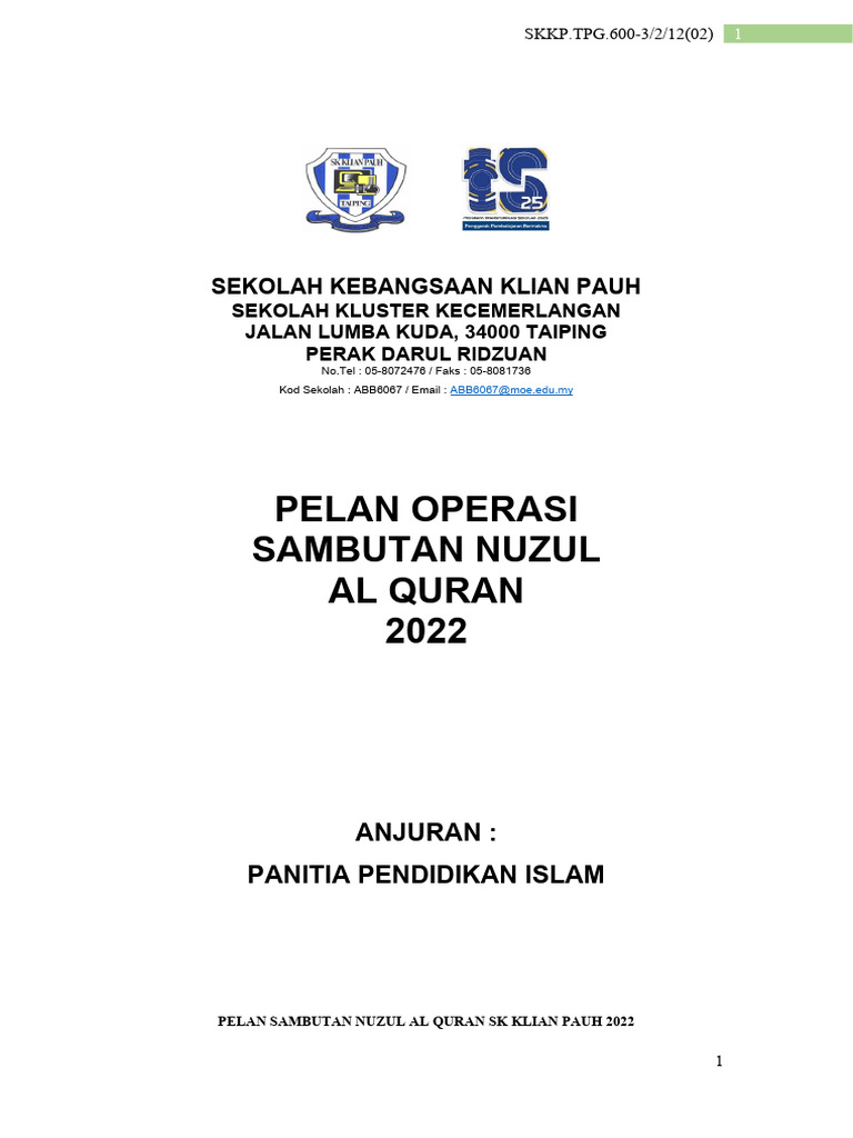 Contoh Pelan Operasi SKKP | PDF