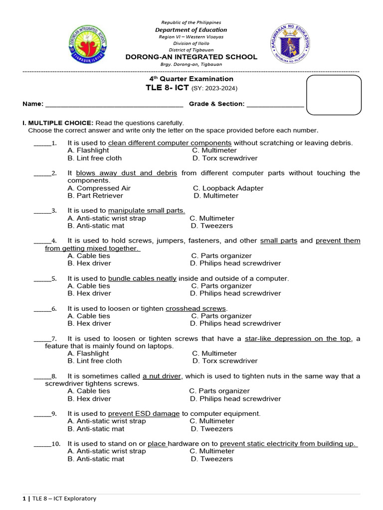 4qe-Tle-8 - Ict | Download Free PDF | Computer Virus | Antivirus Software