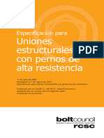 Especificación para Uniones Estructurales Con Pernos de Alta Resistencia