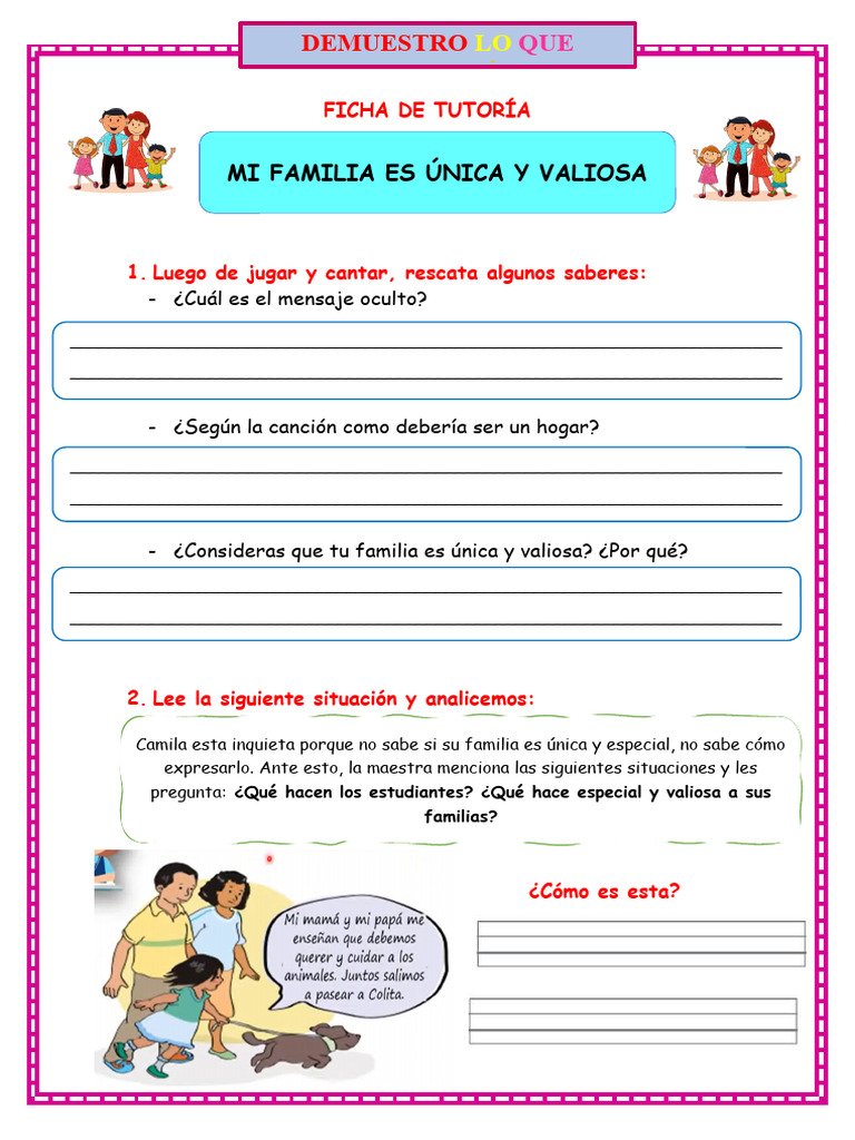 Mi familia es única y valiosa | PDF