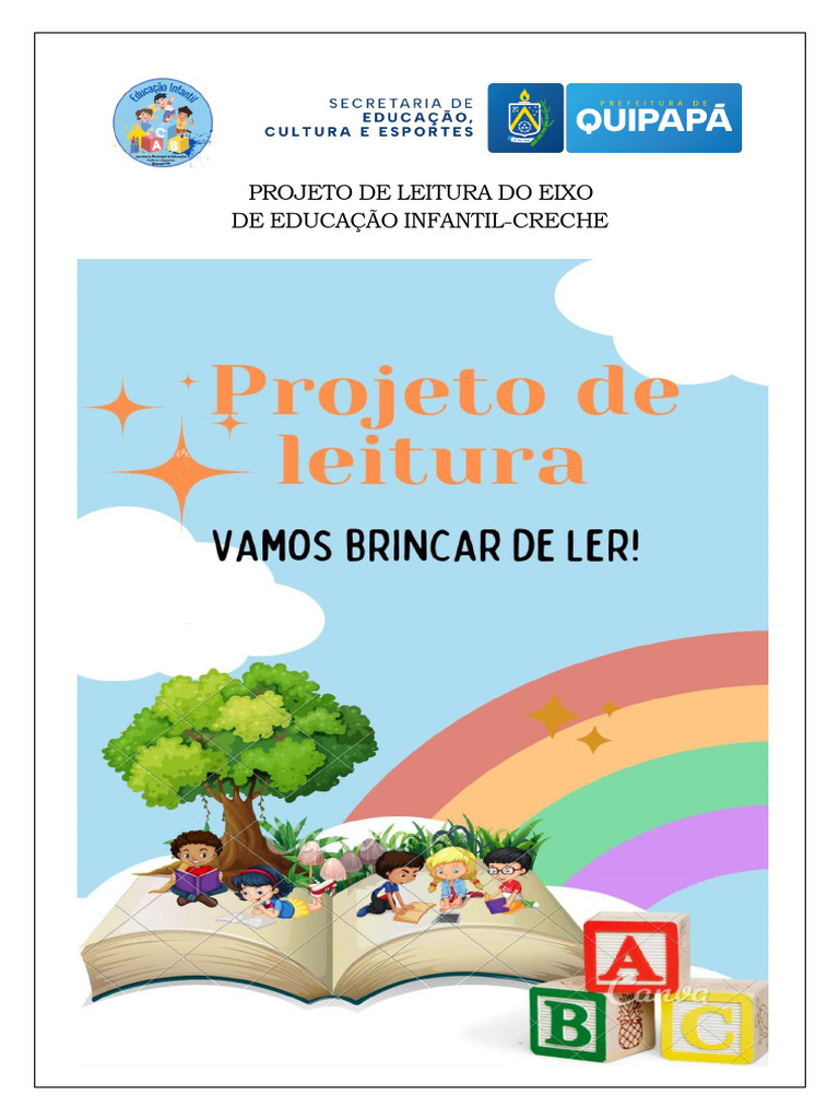 Projeto de Leitura na Educação Infantil | PDF | Pré-escola | Pedagogia