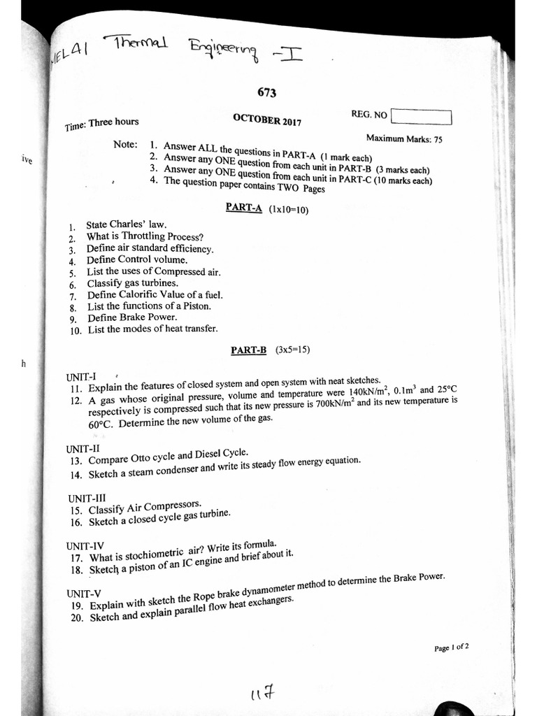 TE 1 Model Questions | PDF
