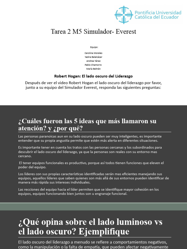 Tarea 2 M5 Simulador - Everest | PDF | Liderazgo | Ciencia cognitiva