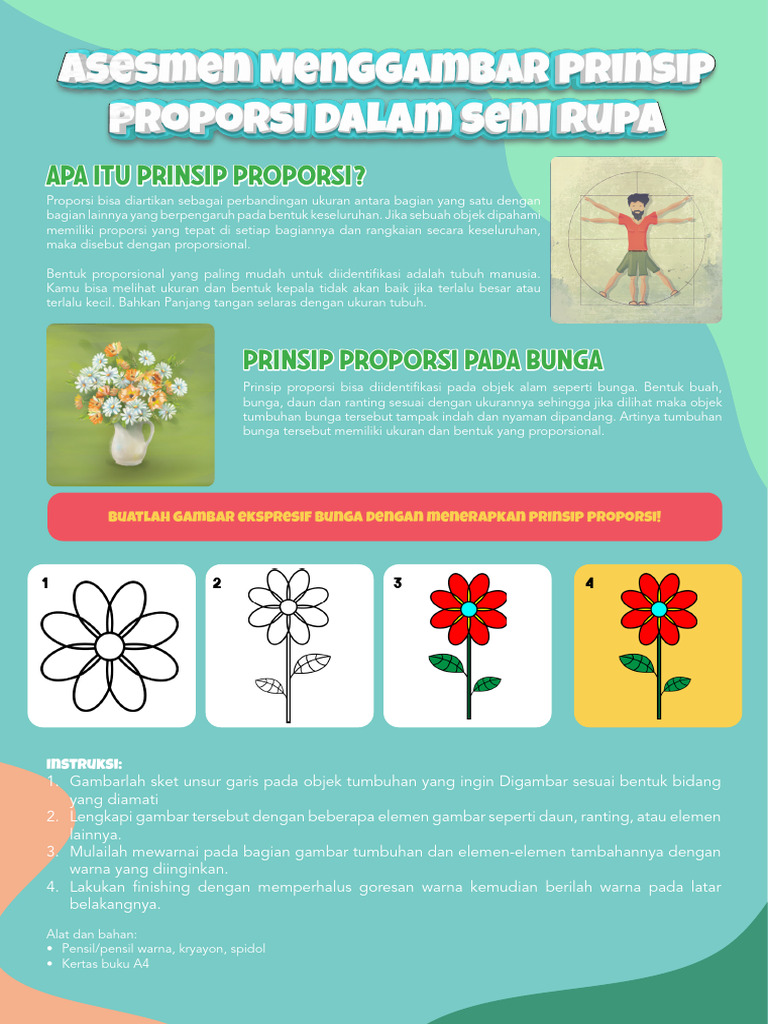 8 Asesmen- Menggambar prinsip proporsi dalam seni rupa | PDF