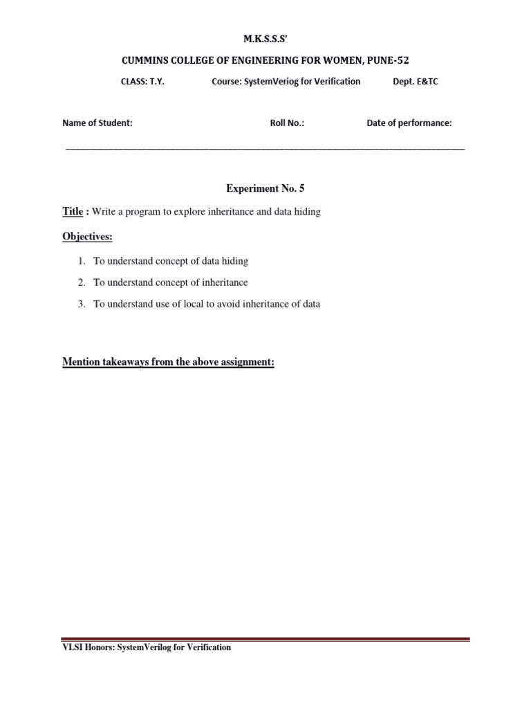 SystemVerilog Inheritance & Data Hiding | PDF