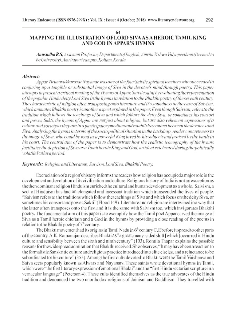 2018-10 64. Mapping The Illustration of Lord Siva As A Heroic Tamil ...